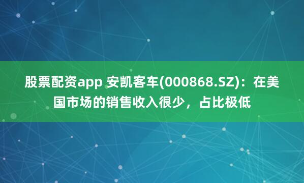 股票配资app 安凯客车(000868.SZ)：在美国市场的销售收入很少，占比极低